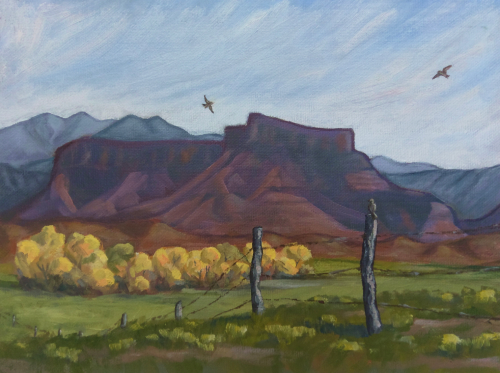 Painting of Fisher Mesa, near Moab, Utah.