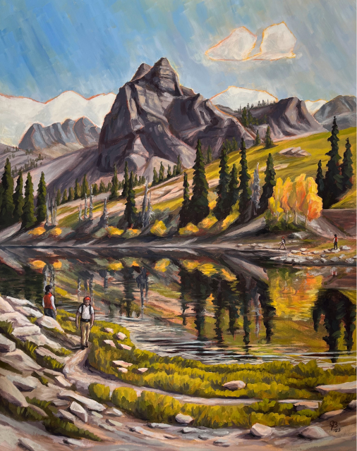 Painting of Sundial Peak in Cottonwood Canyon, near Salt Lake City, Utah